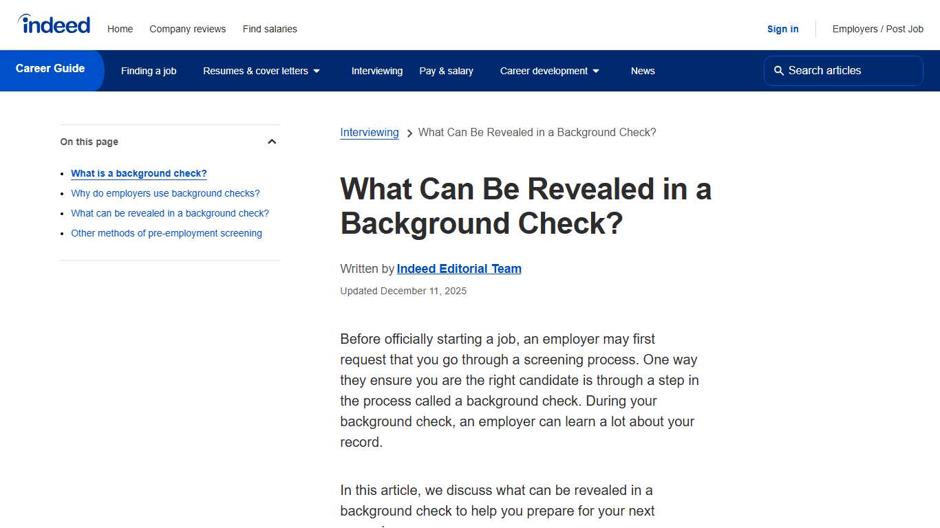 What Can Be Revealed in a Background Check? Indeed.com